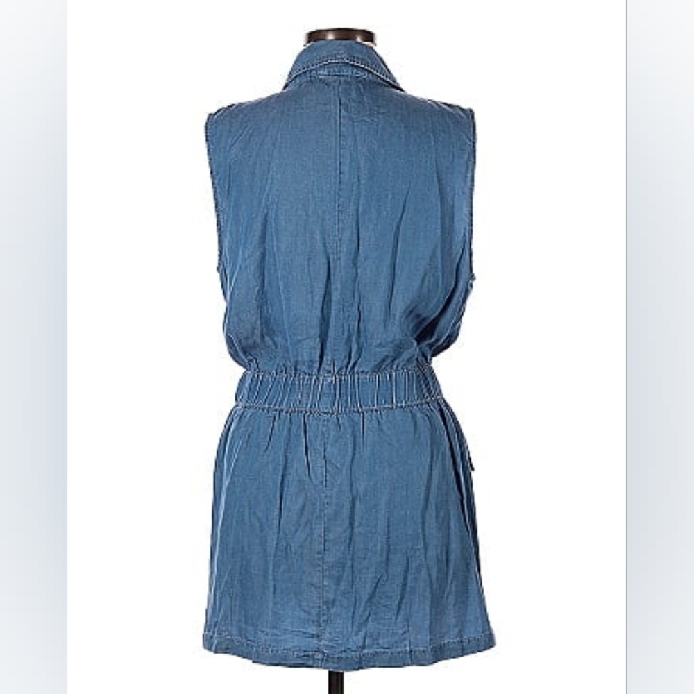NWT! Marc New York Tencel Chambray Denim Sleeveless Tie Waist Dress - Picture 9 of 12